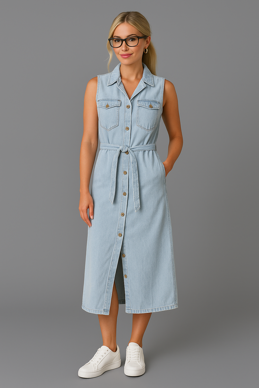 Marie™ | Maxi Denim Jurk